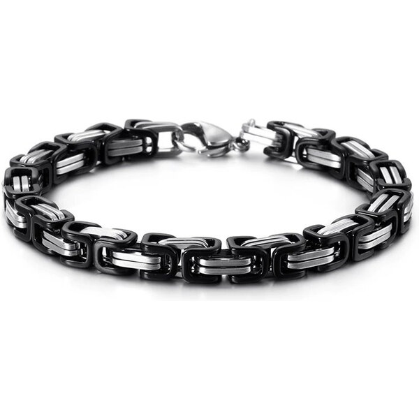 Impress Jewelry Pánsky náramok z ocele Be Hard Čierny 8 mm / 19-24 cm 65223991