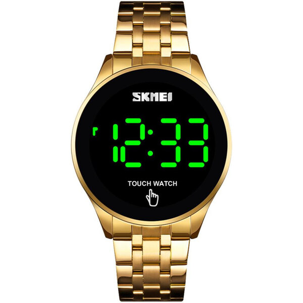 Skmei 1579 celokovové LED hodinky Touch Me Zlaté 65224035
