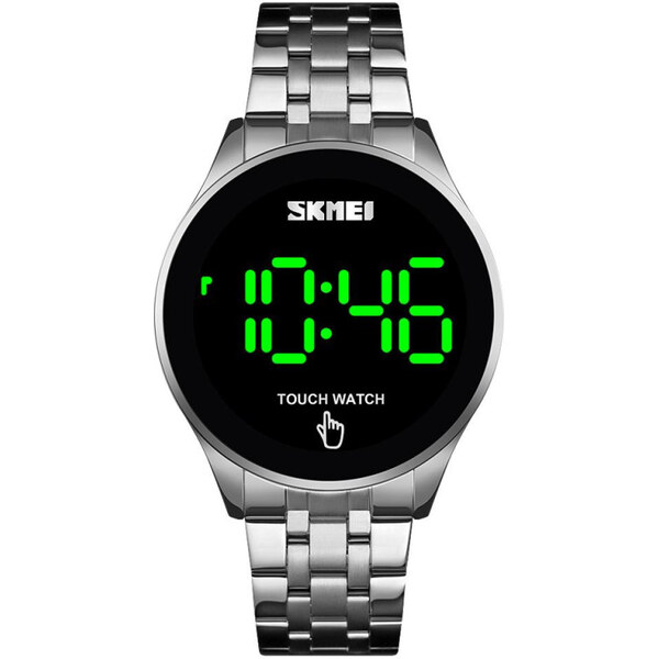 Skmei 1579 celokovové LED hodinky Touch Me Strieborné 65224034