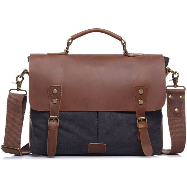 Vormor pánska kožená retro brašna Grind Tmavo šedá 65224052