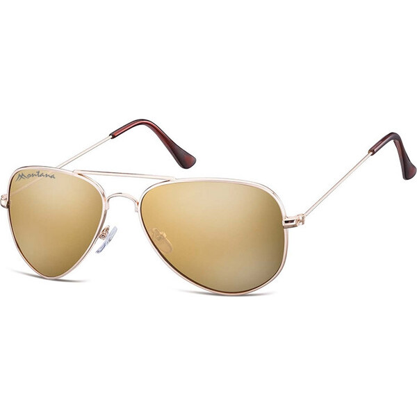 Montana slnečné okuliare pilotky Hnedé zrkadlovky - zlatý rám 65224095