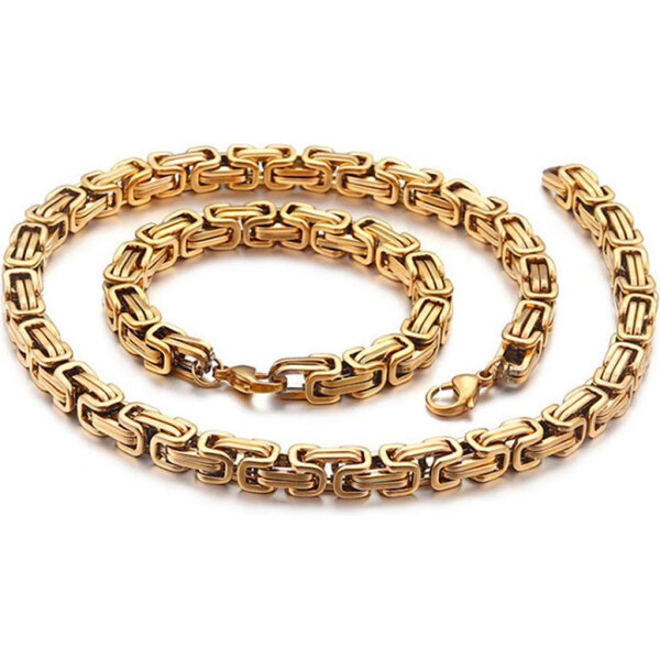 Impress Jewelry Sada z chirurgickej ocele Be Hard Gold / retiazku a 65224234