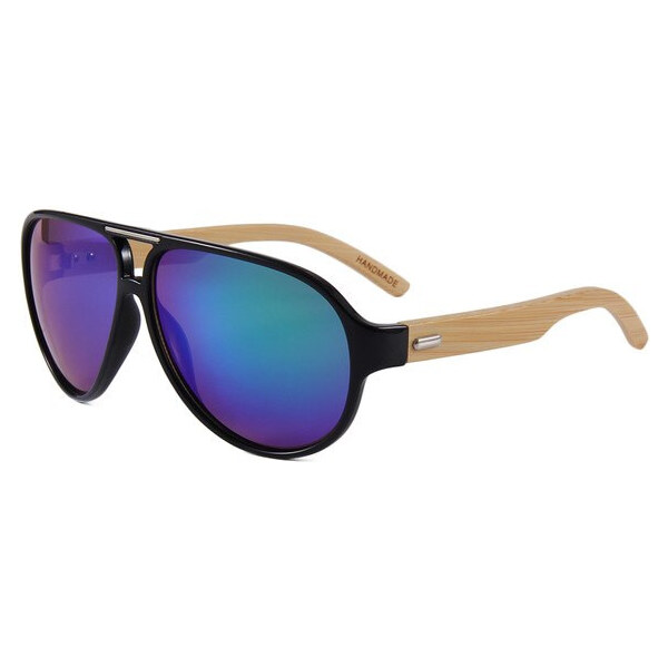 Wayfarer style Aviator drevené slnečné okuliare modro-zelené 65224251