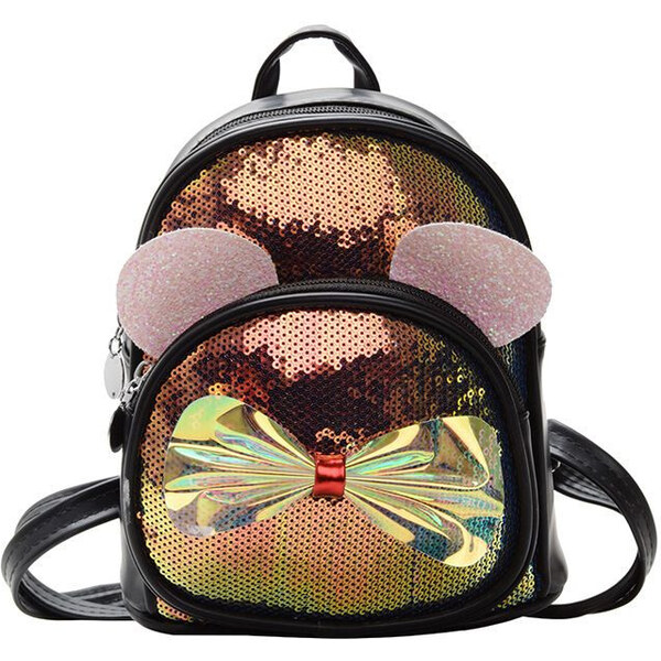 Lifestyle Dievčenský menší batôžtek s flitrami Mačička s mašľou 65224298