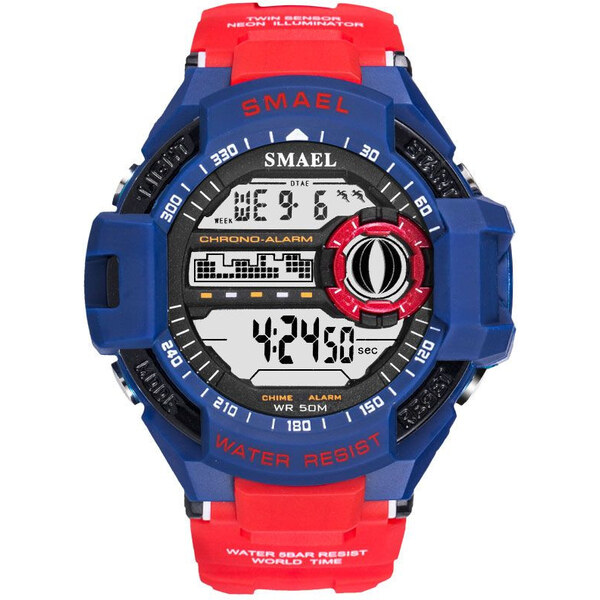 Smael 1516 Unisex digitálne hodinky Červené 65224407