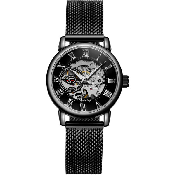 FORSINING dámske mechanické hodinky FSL8099M4B2 čierno- strieborné 65224411