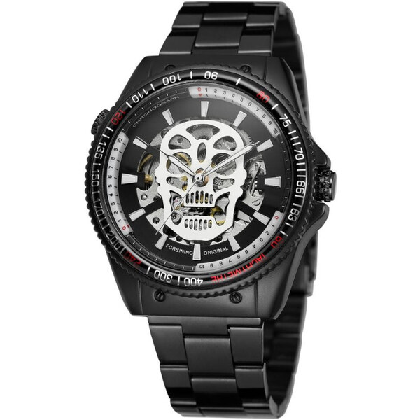 FORSINING pánske automatické hodinky Muerte Čierno-Strieborné 65224418