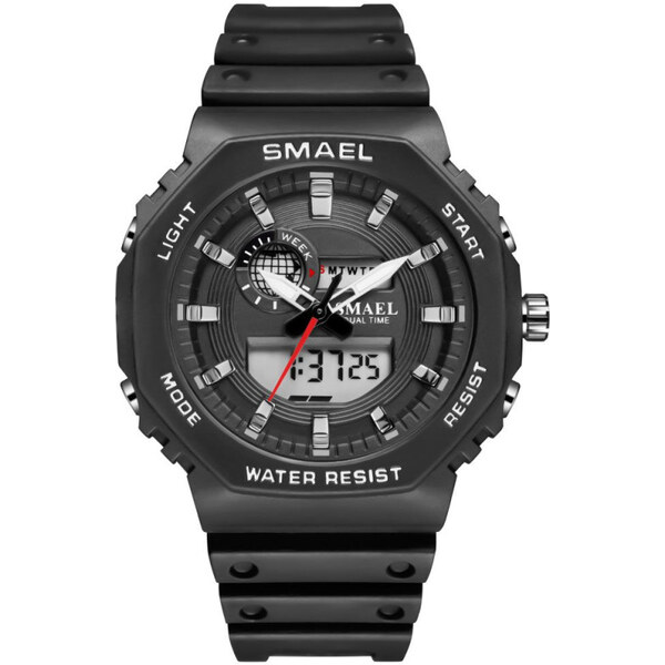SMAEL 8037 Unisex študentské duálne hodinky Čierne 65224428