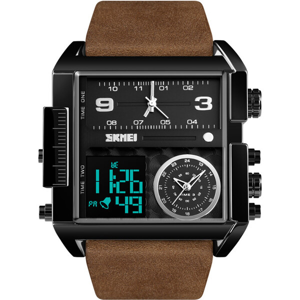 SKMEI 1391 duálny hodinky 3 times Black Hnedé 65224493