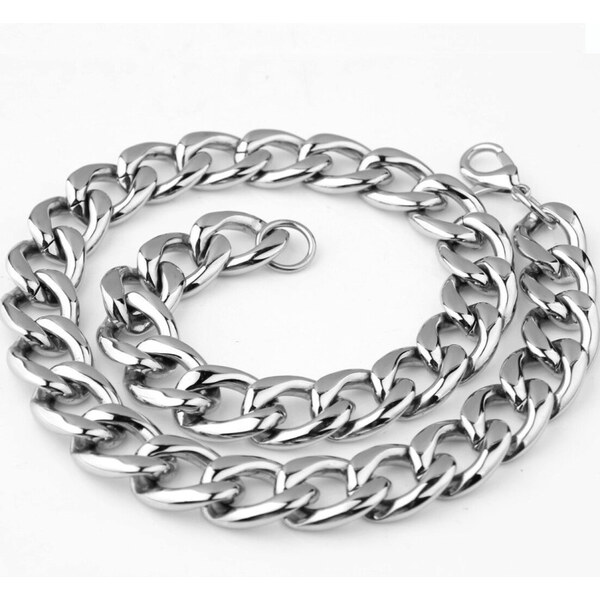 Impress Jewelry Retiazka z chirurgickej ocele masívu Cuban Silver-13 65224579