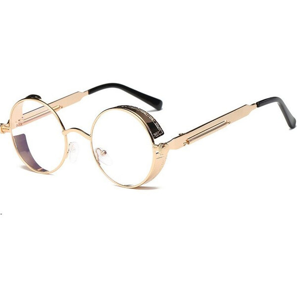 Lifestyle Retro okrúhle Nedioptrické okuliare Steampunk Zlaté 65224600