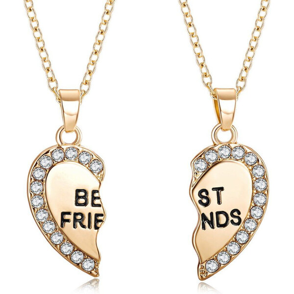 Impress Jewelry Sada srdiečkových príveskov z ocele Best friends Gold 65224647