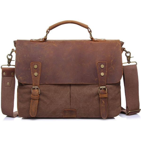 Vormor pánska kožená retro taška Grind Hnedá 65224776