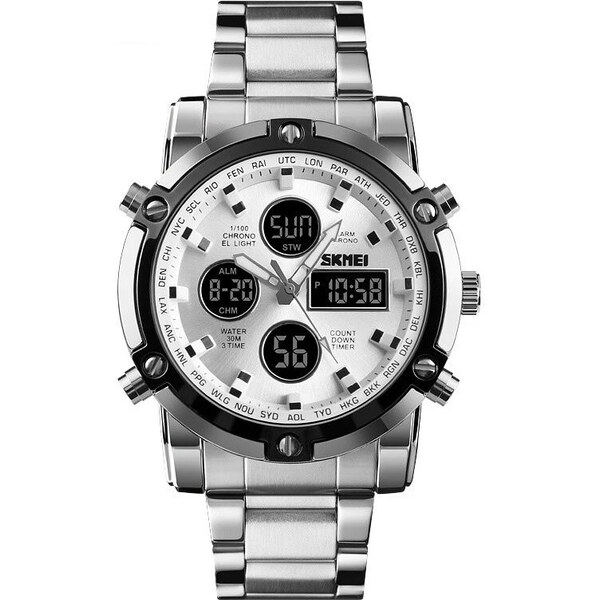 Skmei 1389 pánske duálne hodinky Atomers Strieborné 65224900