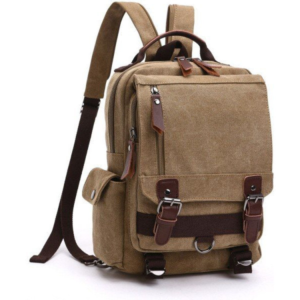 Kaukko Canvas plátený crossbody batoh Worm Hnedý 65225115