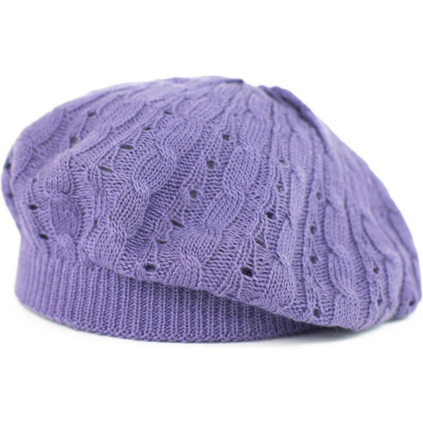 Artofpolo Dámsky romantický baret Ažur levanduľový 65225194