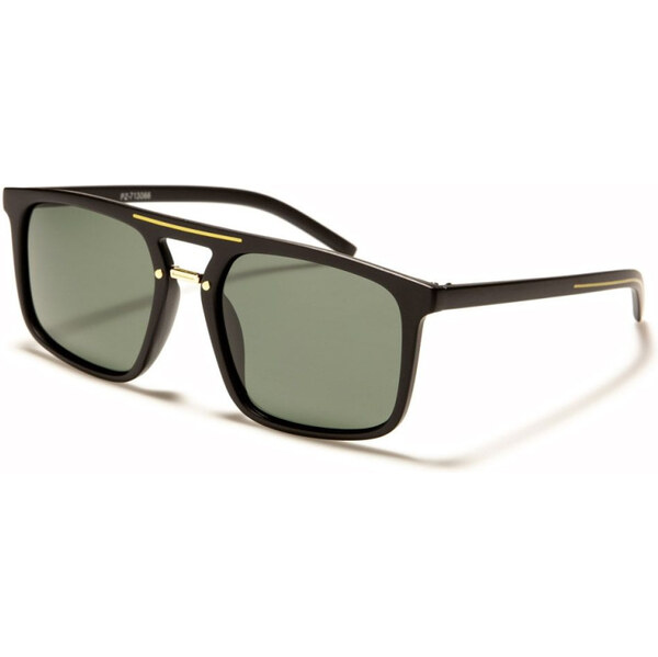 PolarSpex POLARIZED UNISEX OVAL BROW slnečné okuliare Čierne-zlaté 65225477