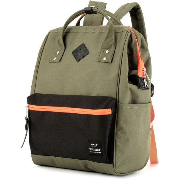 Artofpolo Himawari Okta grande batoh USB port Borla Zelený 65225714
