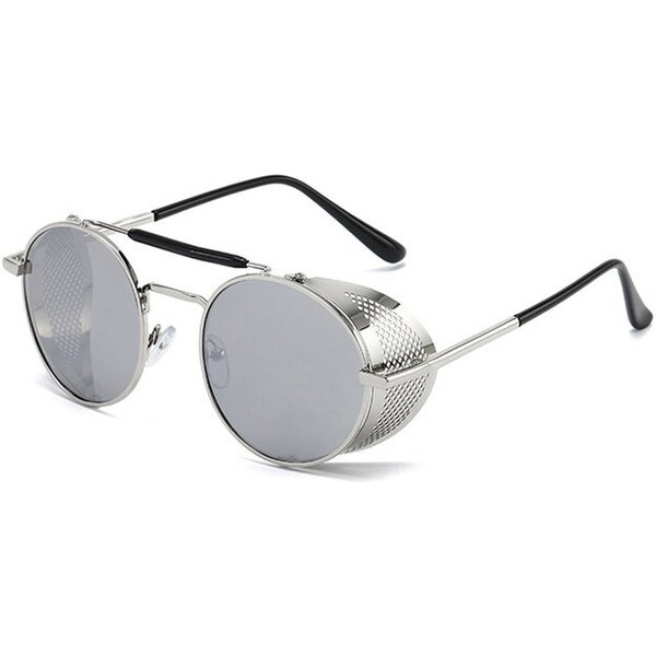 Lifestyle Oválne slnečné okuliare Cyber Steampun Strieborné zrkadlovky 65225735