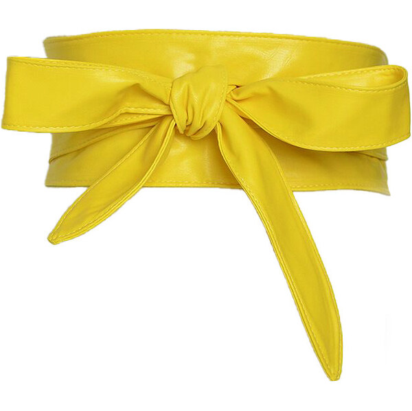 Lifestyle Dámsky široký opasok z umelej kože Žltý 65225801