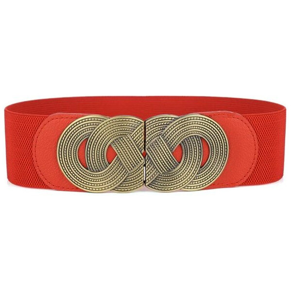 Lifestyle Dámsky elastický splietaný opasok Bronz Červený 65225876