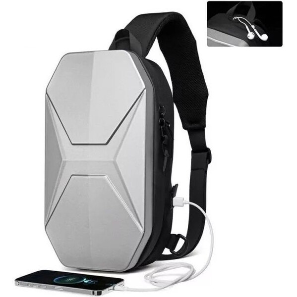 Ozuko batoh cez rameno na bicykel s USB Stoltz Strieborný 10 l 65225984