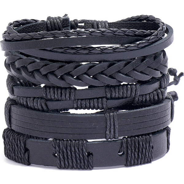 Lodestar Sada 5 kusov pánskych náramkov Tangle Black 65226077