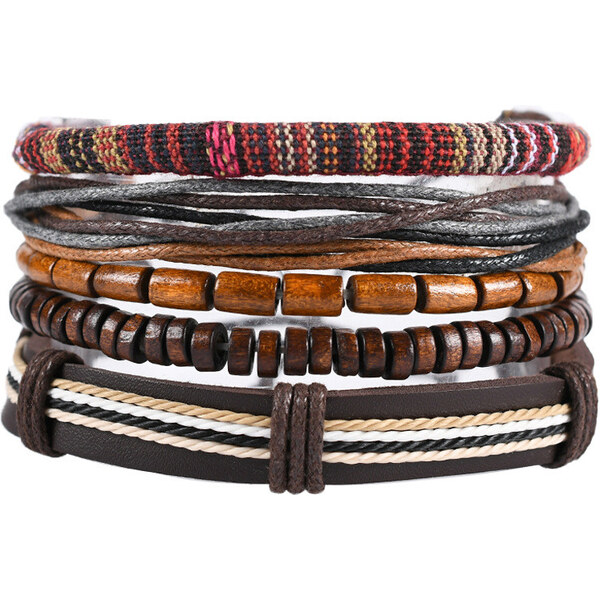 Lodestar Súprava 5 kusov pánskych náramkov Woodstock 65226084