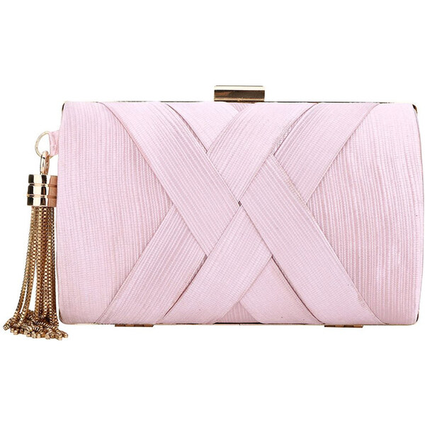 Carla Spoločenská listová kabelka so štrasom Blanca Ružová 65226221