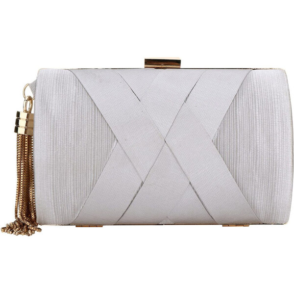 Carla Spoločenská listová kabelka so štrasom Blanca Strieborná 65226224