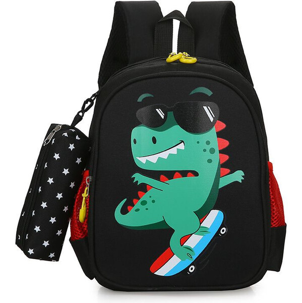 Lifestyle Detský batôžtek s dráčikom s vreckom Čierny 6L 65226284