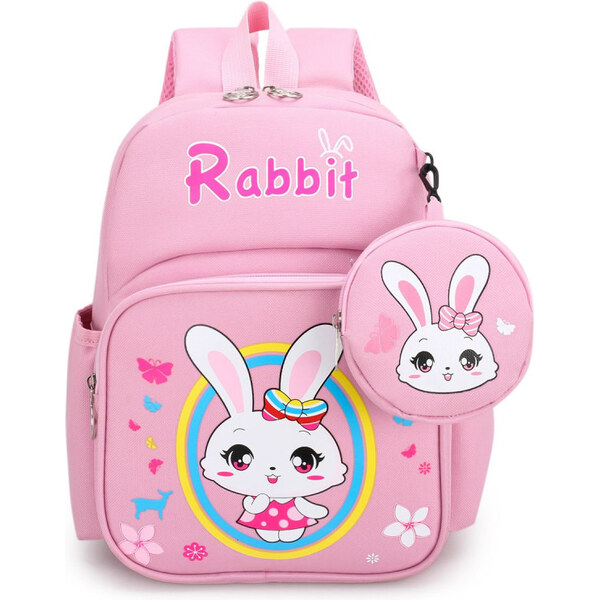 Lifestyle Detský batôžtek s Králičkom a vreckom Ružový 8L 65226294