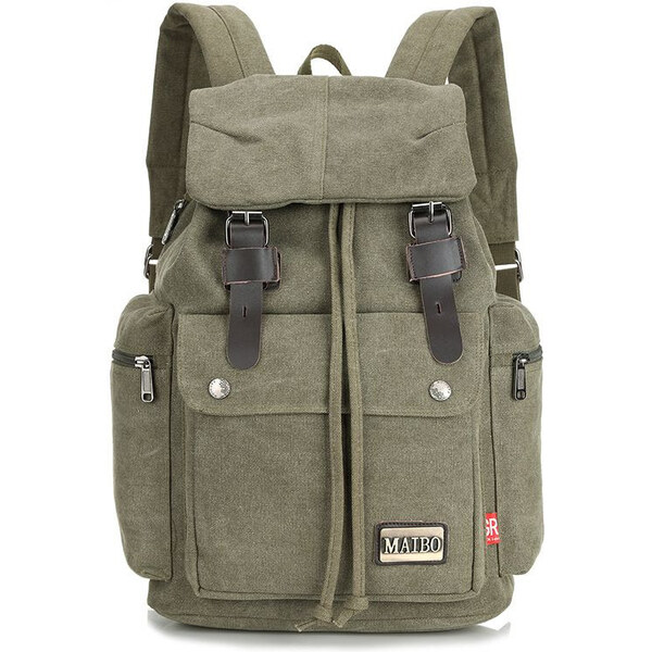 Canvasio MAIBO plátený canvas retro batoh Adventure Zelený 18 l 65226282