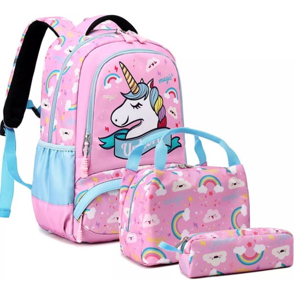 Meisohua Meiso Dievčenský školský batoh 3v1 Jednorožec Magic Svetlo 65226316