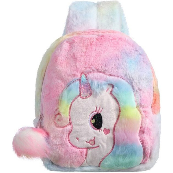 Lifestyle Dievčenský plyšový batôžtek s jednorožcom a brmbolcom Ružový 65226347