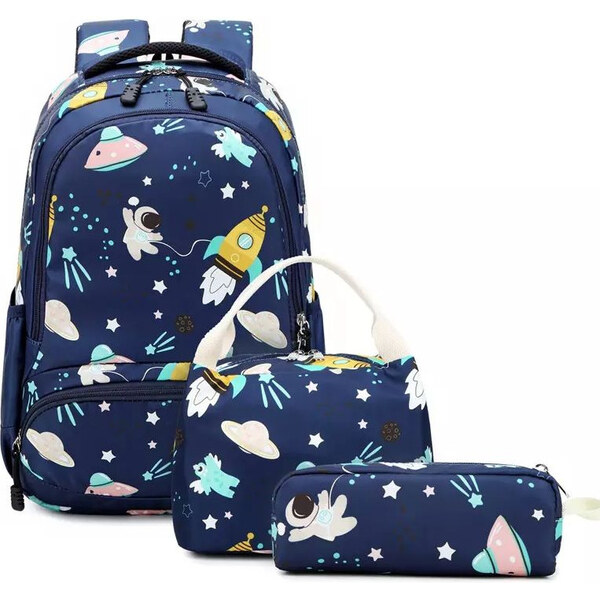 Meisohua Meiso chlapčenský školský batoh set 3v1 Kozmonaut 19L 65226485