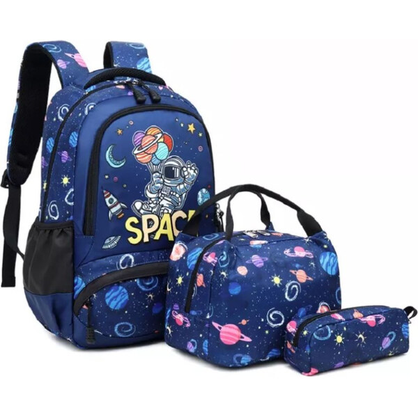 Meisohua Meiso chlapčenský školský batoh set 3v1 Kozmo Space 16L 65226487