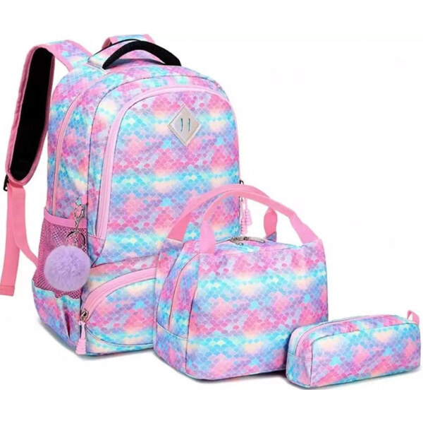 Meisohua Meiso dievčenskýškolský batoh set 3v1 Rainbow blue s 65226505