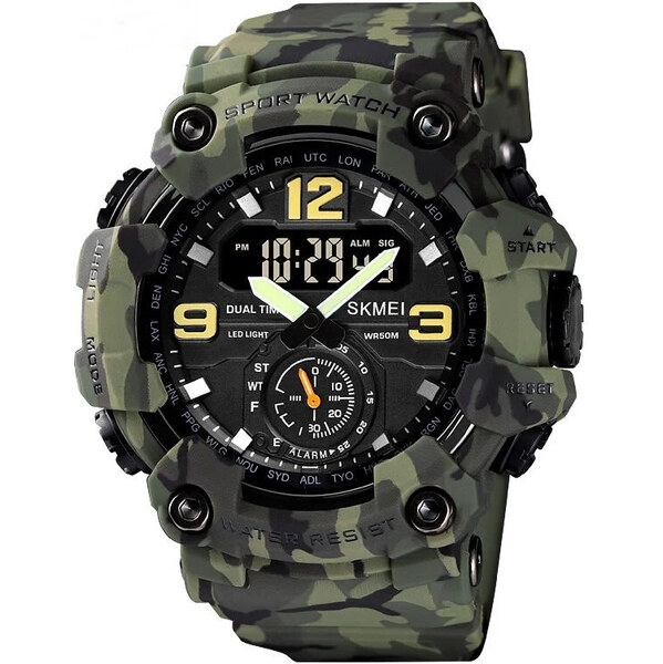 Skmei 1637 pánske duálne hodinky Shaked Maskáčové 65226543