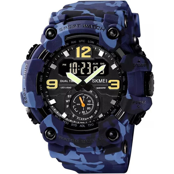 Skmei 1637 pánske duálne hodinky Shaked Modré 65226540