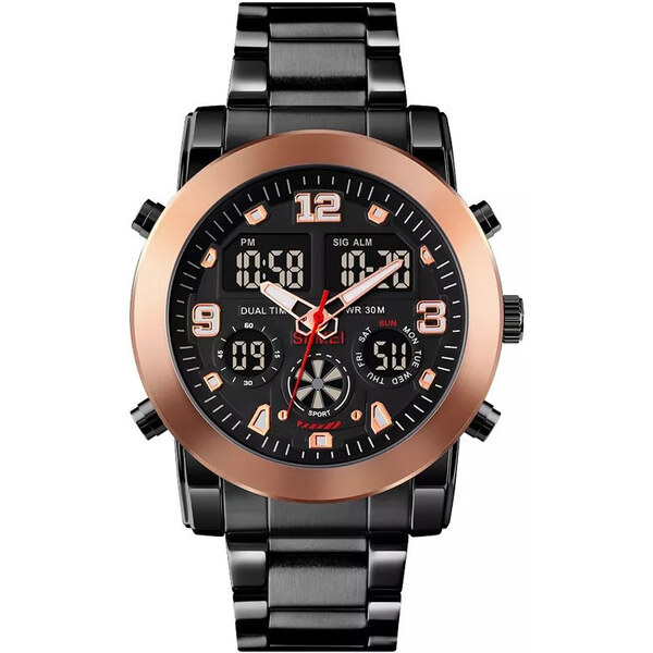 Skmei 1642 pánske duálne hodinky Cuprum Zlaté 65226548