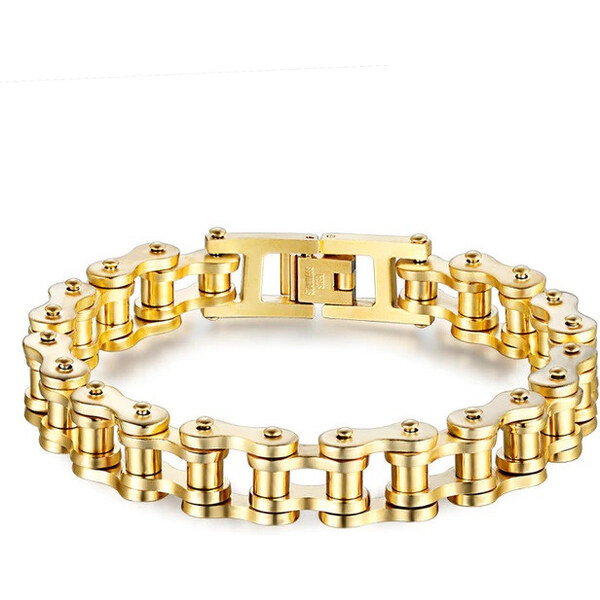 Impress Jewelry Náramok z chirurgickej ocele Bicycle Chain Zlatý 65226633