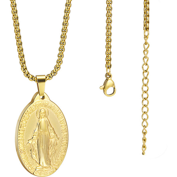 Impress Jewelry Oceľový medailónik Panna Mária Zlatý 65226651