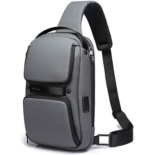 BANGE športový batoh cez rameno s USB ASLAN Šedý 12L 65226747