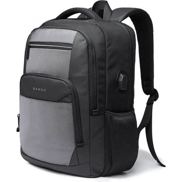 BANGE cestovný aj študentský batoh s USB METIN Šedý 22L 65226760