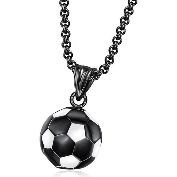 Impress Jewelry Prívesok z chirurgickej ocele Futbalová lopta Čierna 65226857