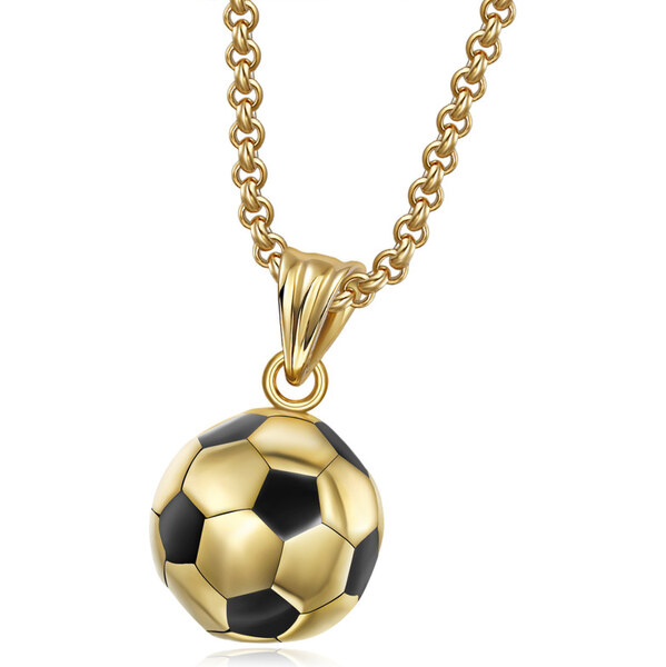 Impress Jewelry Prívesok z chirurgickej ocele Futbalová lopta Zlatá 65226858