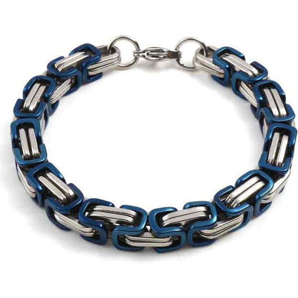 Impress Jewelry Pánsky náramok z ocele Be Hard Modrý 8 mm / 19-24 cm 65226871