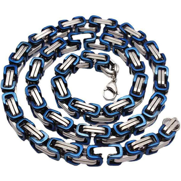 Impress Jewelry Retiazka z chirurgickej ocele Be Hard Modrý 8mm/55 cm 65226870