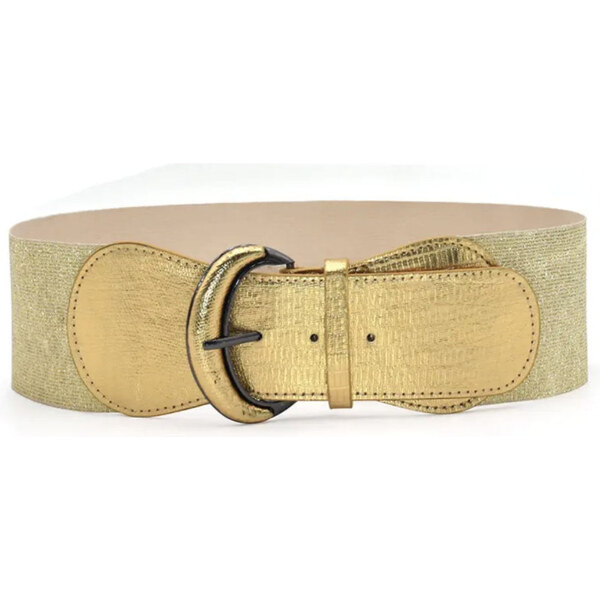 Lifestyle Dámsky strečový široký flitrový opasok Kroko Zlatý 65226948